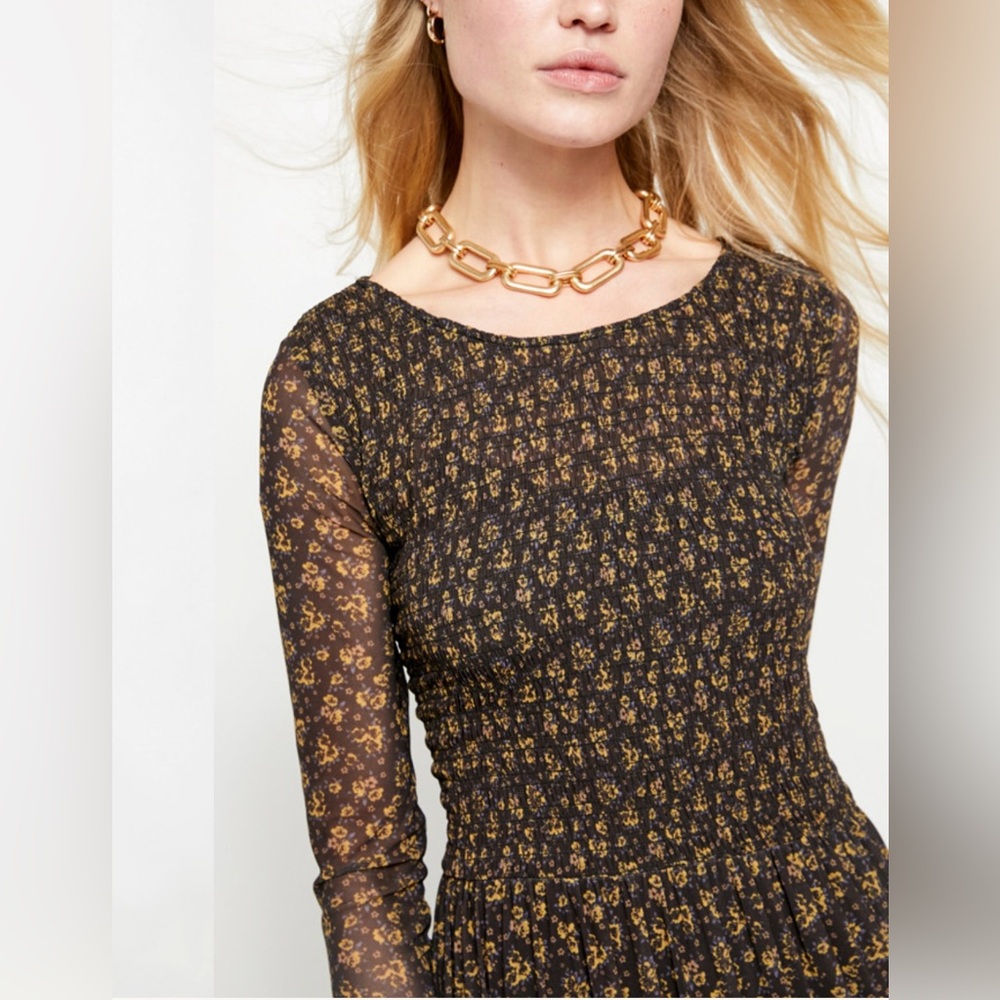FREE PEOPLE Hello and Goodbye Mesh midi dress